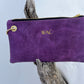 Purple Leather Wristlet/Wallet with Wristlet Strap