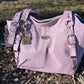 Lavender Leather Purse with Gold Hardware