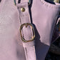 Lavender Leather Purse with Gold Hardware