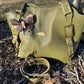 Olive Green Leather Purse with Antique Brass Hardware