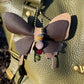 Olive Green Leather Purse with Antique Brass Hardware