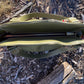 Olive Green Leather Purse with Antique Brass Hardware
