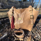 Caramel Leather Purse with Antique Brass Hardware