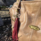 Caramel Leather Purse with Antique Brass Hardware