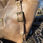 Caramel Leather Purse with Antique Brass Hardware