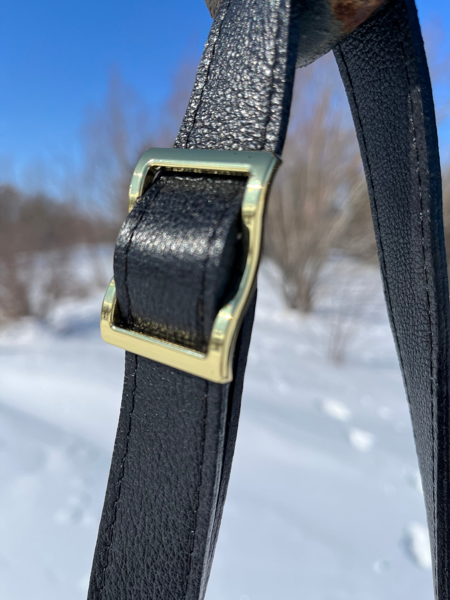 Pendelton Wool and Black Leather Crossbody