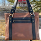 Teal Longhorn and Two Toned Leather Handbag