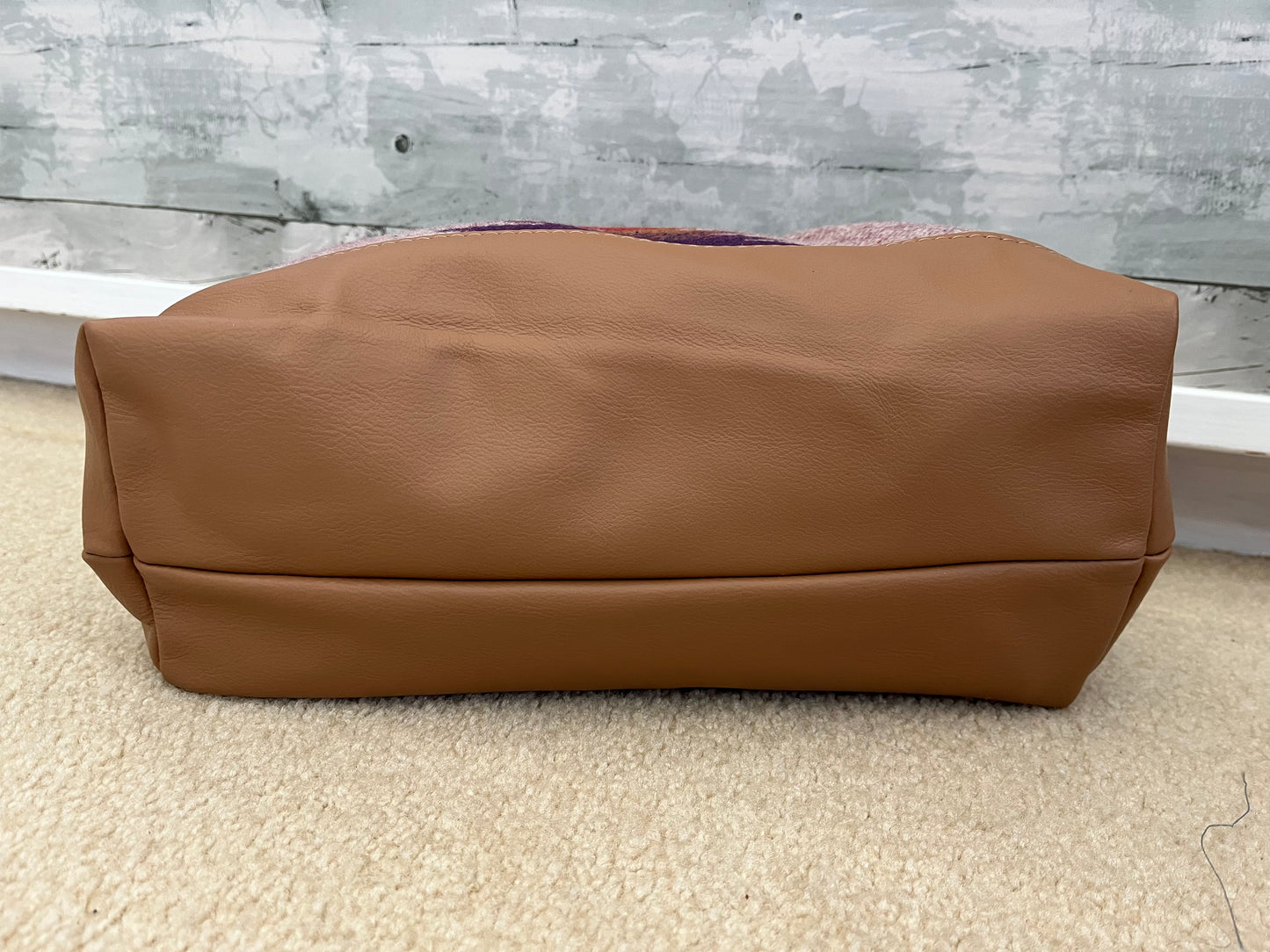 Leather and Wool Toiletry Bag