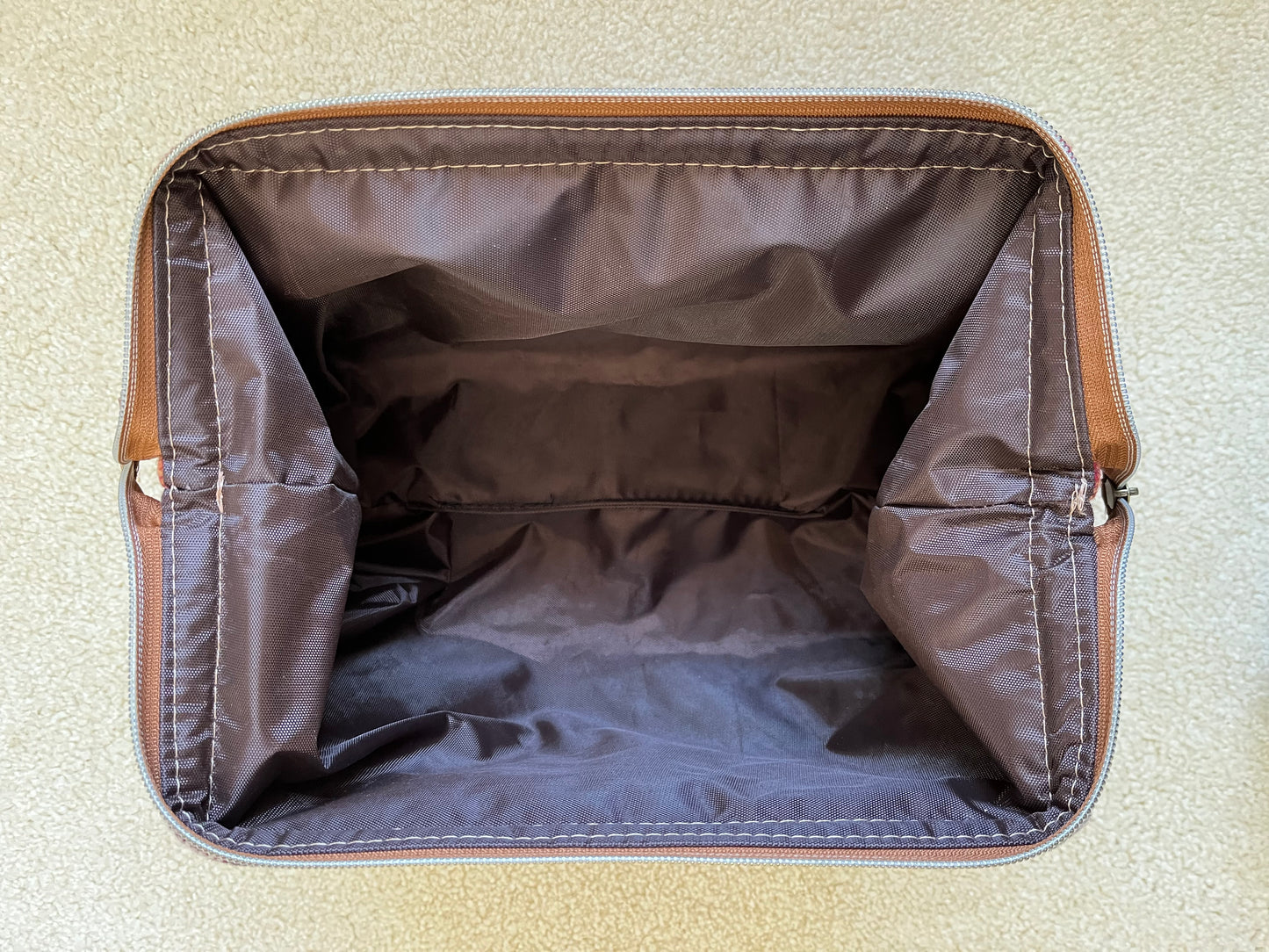 Leather and Wool Toiletry Bag