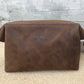 Distressed Brown Leather Shave Kit