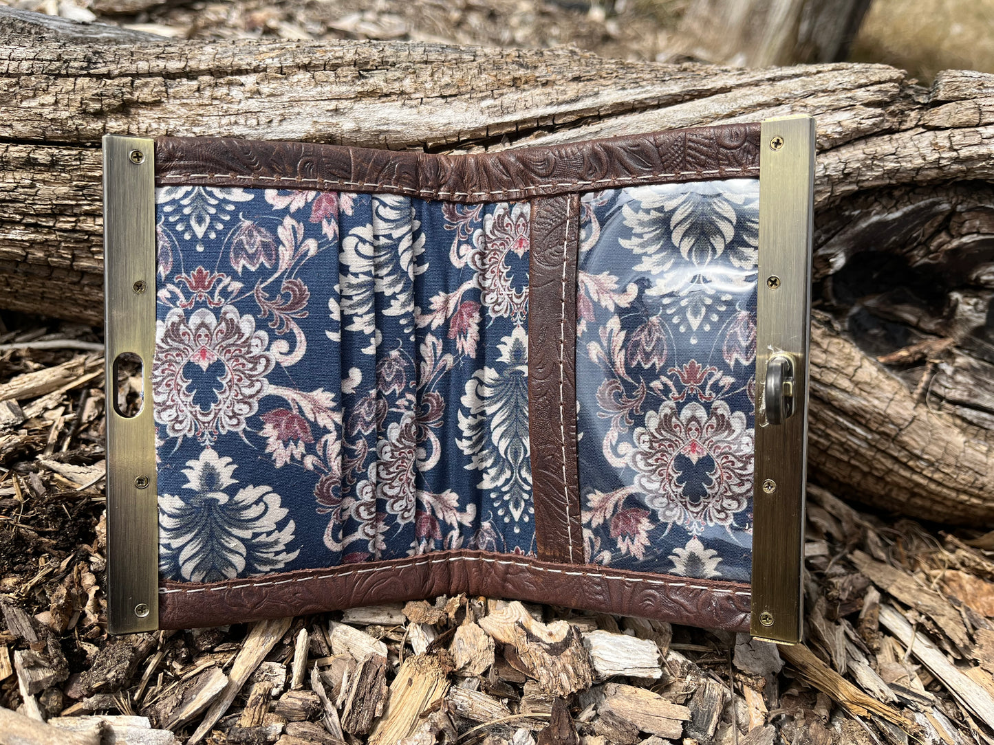 Two Toned Brown Leather Handbag and Matching Wallet