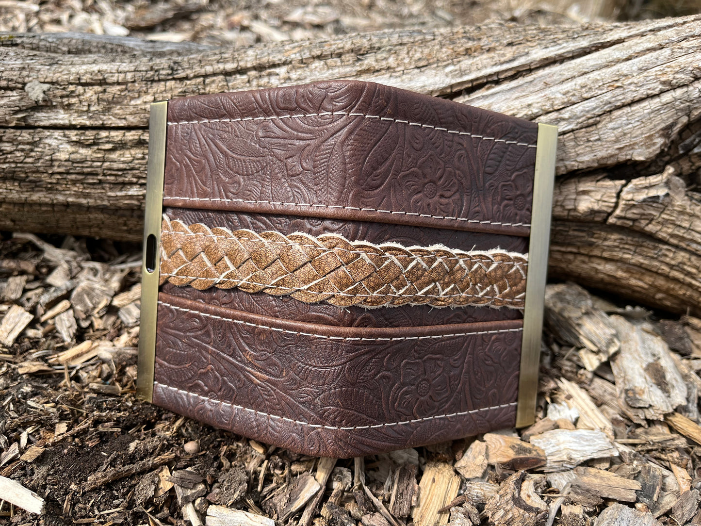 Two Toned Brown Leather Handbag and Matching Wallet