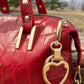 Red Alligator Embossed Leather Purse