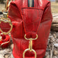 Red Alligator Embossed Leather Purse