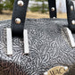 Metallic Floral Embossed Leather with Black Accents Handbag