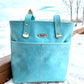 Ice Blue Leather Tote