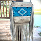 Leather Fringe with Wool contrast Crossbody Purse