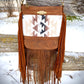 Distressed Leather Fringe and Wool Purse