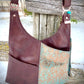 Floral Embossed Cooper Metallic/Turquoise and Brown Leather Crossbody Purse