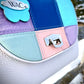 Patchwork Spring Leather Purse with Braided Leather Handle