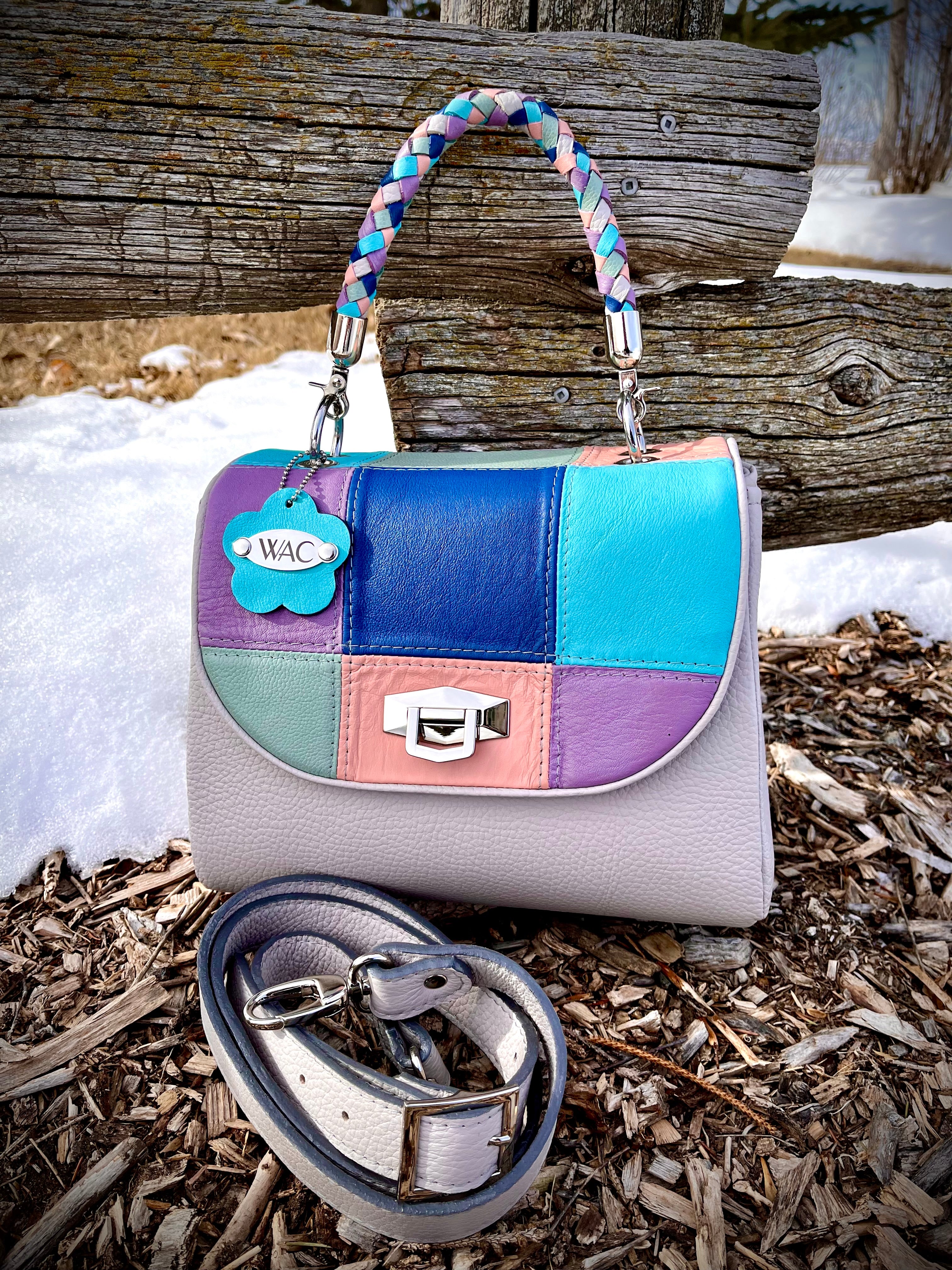 Patchwork leather outlet purse