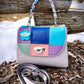 Patchwork Spring Leather Purse with Braided Leather Handle
