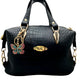 Black Italian Alligator Embossed Leather Handbag