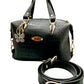 Black Italian Alligator Embossed Leather Handbag