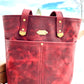 Distressed Red Leather Tote