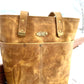 Mustard Yellow Distressed Leather Tote