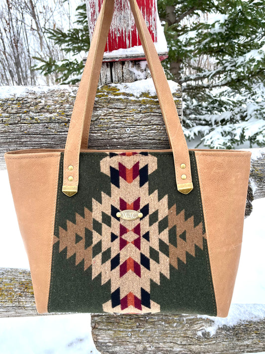 Leather and Wool Tote